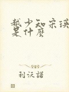 越少知宋瑛结局是什么封面