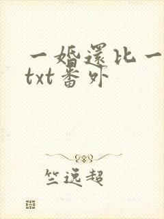 一婚还比一婚高txt番外