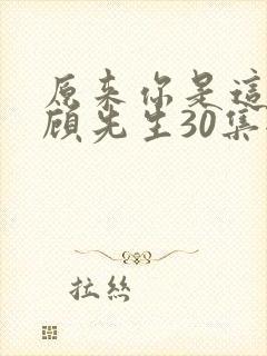 原来你是这样的顾先生30集全免费封面