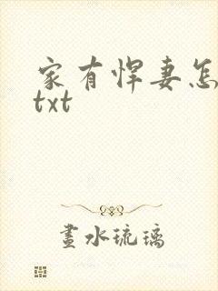 家有悍妻怎么破txt封面