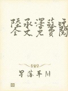 陆承泽苏晚小说全文免费阅读封面
