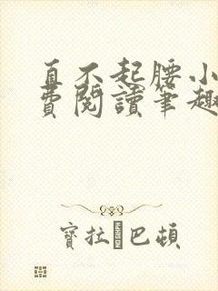 直不起腰小说免费阅读笔趣阁无弹窗
