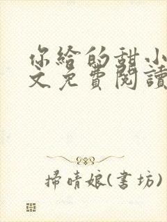 你给的甜小说全文免费阅读