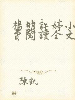 杨明许婷小说免费阅读全文最新章节