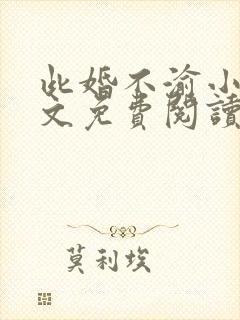 此婚不渝小说全文免费阅读