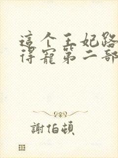 这个王妃路子野得宠第二部