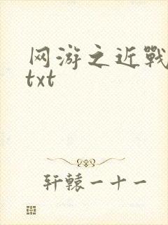 网游之近战法师txt