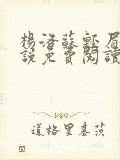 杨洛苏轻眉笔小说免费阅读