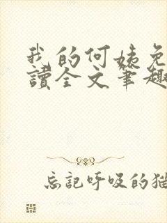 我的何姨免费阅读全文笔趣阁