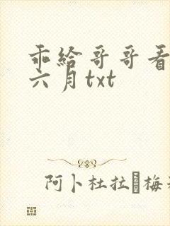 乖给哥哥看看夏六月txt