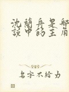 沈兰舟是哪部小说中的主角封面