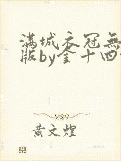 满城衣冠无删减版by金十四钗封面