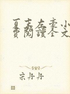 夏末左豪小说免费阅读全文无弹窗