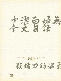 少洁白妇无删减全文目录封面