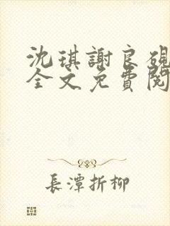 沈琪谢良砚小说全文免费阅读