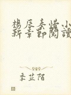 杨辰秦惜小说最新章节阅读