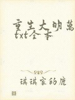 重生大明万岁爷 txt全本