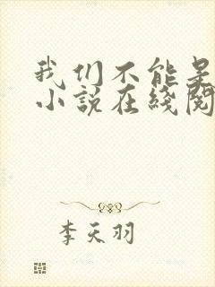 我们不能是朋友小说在线阅读