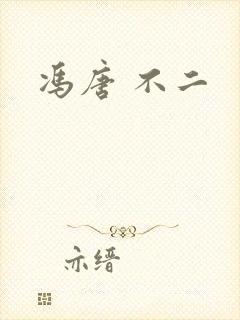冯唐 不二封面