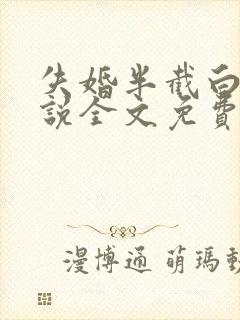 失婚半截白菜小说全文免费阅读
