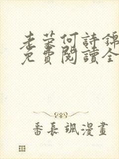 老荣何诗锦小说免费阅读全文最新章封面