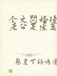全文闪婚后发现老公是亿万富豪
