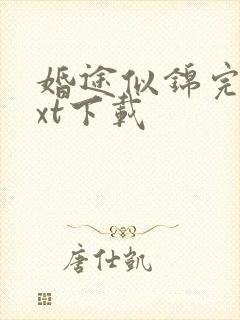 婚途似锦完本txt下载