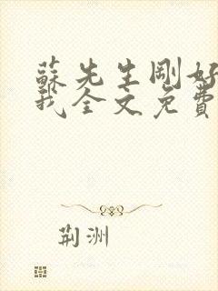 苏先生刚好暗恋我全文免费阅读封面