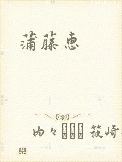 蒲藤惠封面