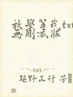 放学等我txt无删减版