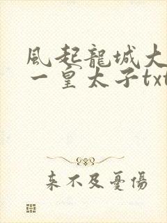 风起龙城大唐第一皇太子txt下载封面