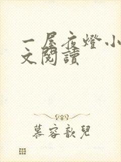 一屋夜灯小说全文阅读