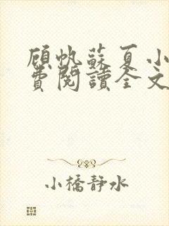 顾帆苏夏小说免费阅读全文