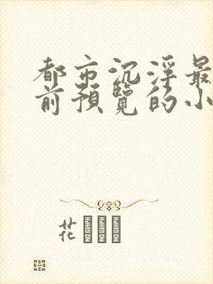 都市沉浮最快超前预览的小说3030封面