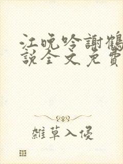 江晚吟谢鹤鸣小说全文免费阅读