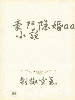 豪门隐婚aa制 小说