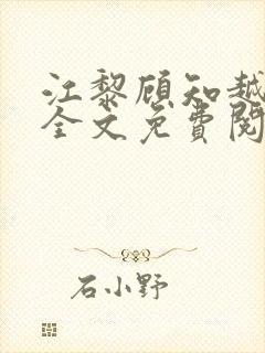江黎顾知越小说全文免费阅读封面