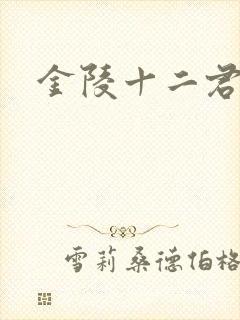金陵十二君封面