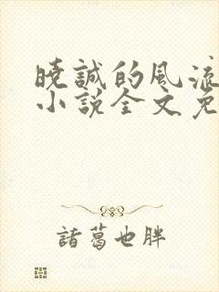 晓诚的风流人生小说全文免费阅读最
