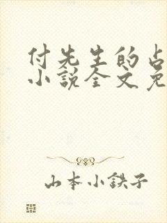 付先生的占有欲小说全文免费阅读