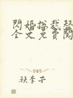 闪婚总裁替嫁妻全文免费阅读封面