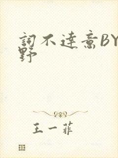 词不达意BY咩野封面