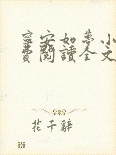 宁安如梦小说免费阅读全文最新