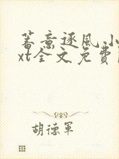 蓄意逐风小说txt全文免费阅读封面