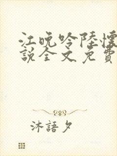 江晚吟陆怀璟小说全文免费阅读