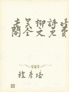 老吴柳诗晴笔趣阁全文免费阅读