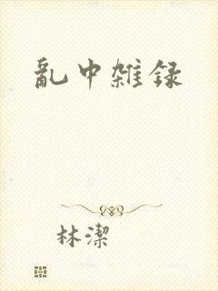乱中杂录封面
