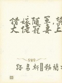 错嫁随军,禁欲大佬宠妻上瘾免费阅读