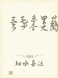 三毛梦里花落知多少全文阅读