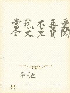 当我不再爱你时全文免费阅读